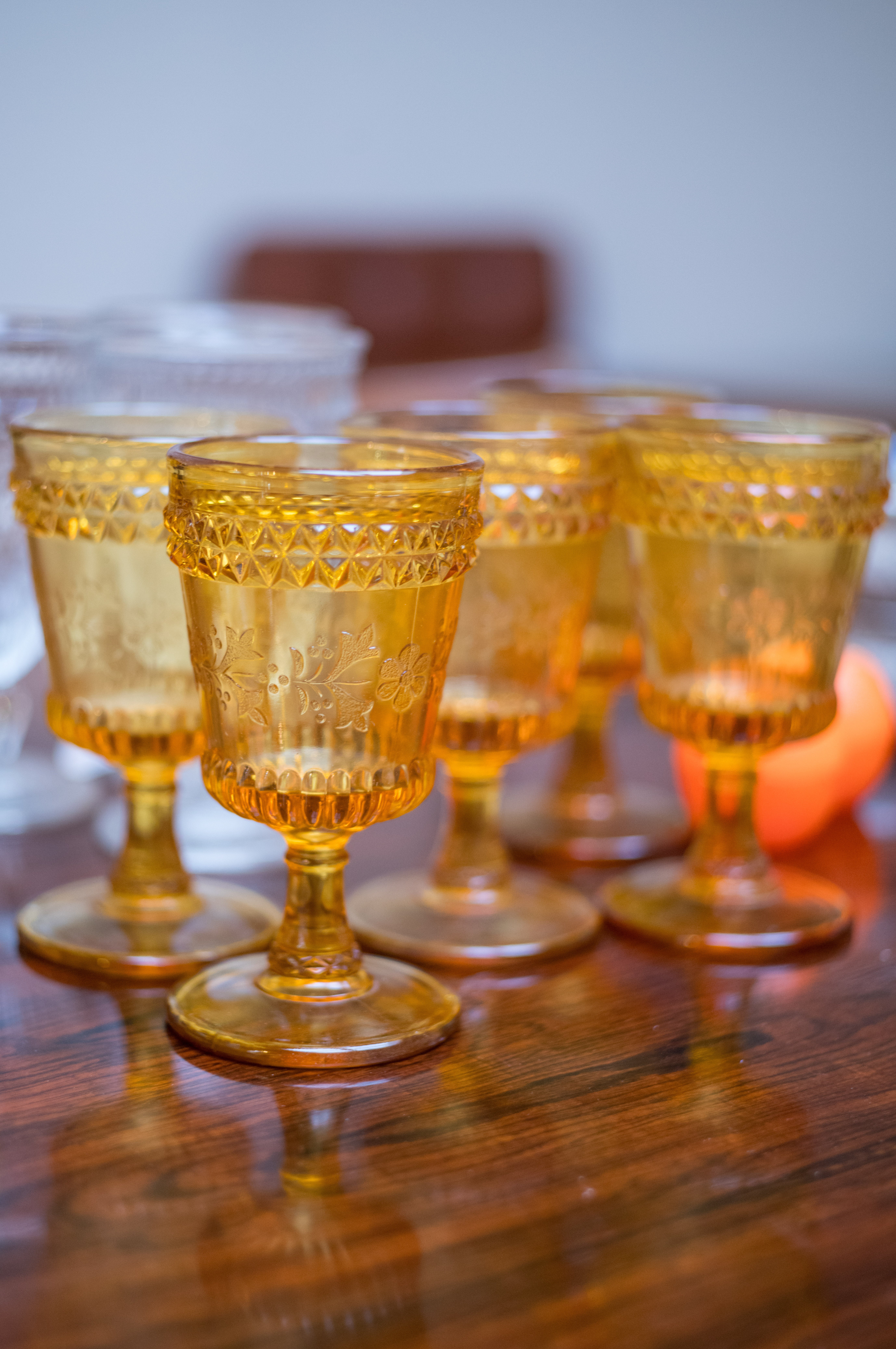 Orange Glass Goblets (Set of 5) | Stuff in Seattle